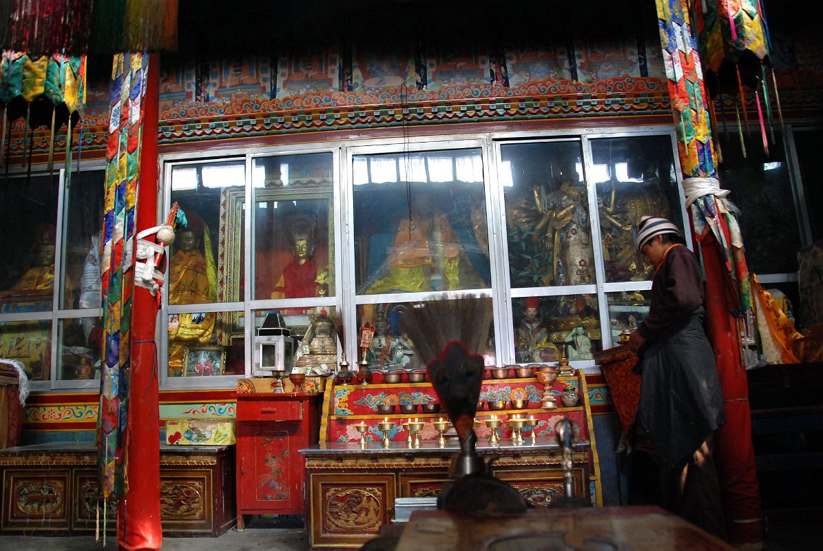 14 Seralung Gompa Statues Inside On Lake Manasarovar Kora Seralung Gompa on the northeast corner of Lake Manasarovar was rebuilt in 1984 and contains many statues and religious properties, some that were thrown into the lake during the Cultural Revolution and recovered.